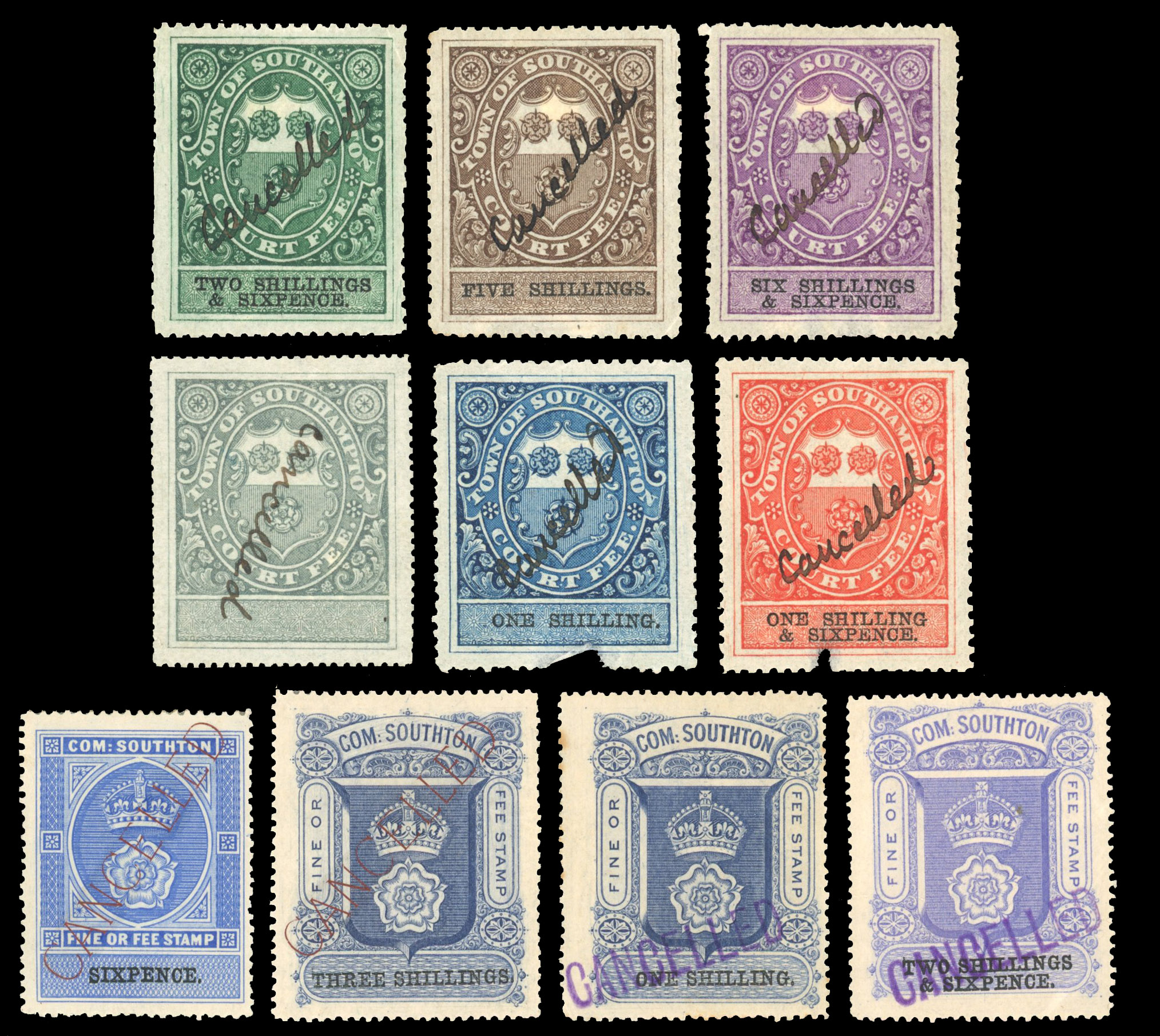 GB Southampton Town Court Fees Cancelled, Specimen and proof group