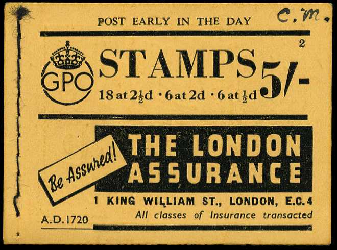 1940 (September) 5/- booklet (#2), perfs...