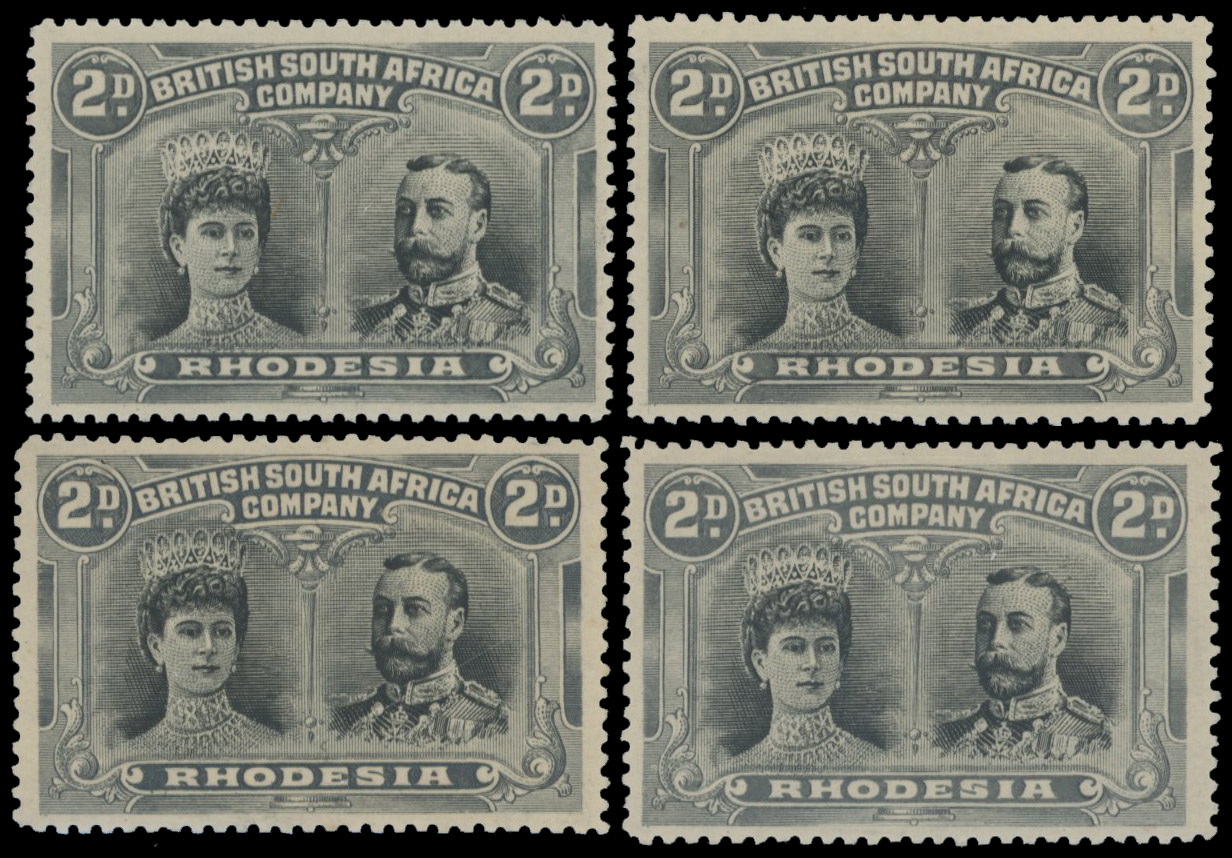 † 2d black and grey SG 126 group, mint