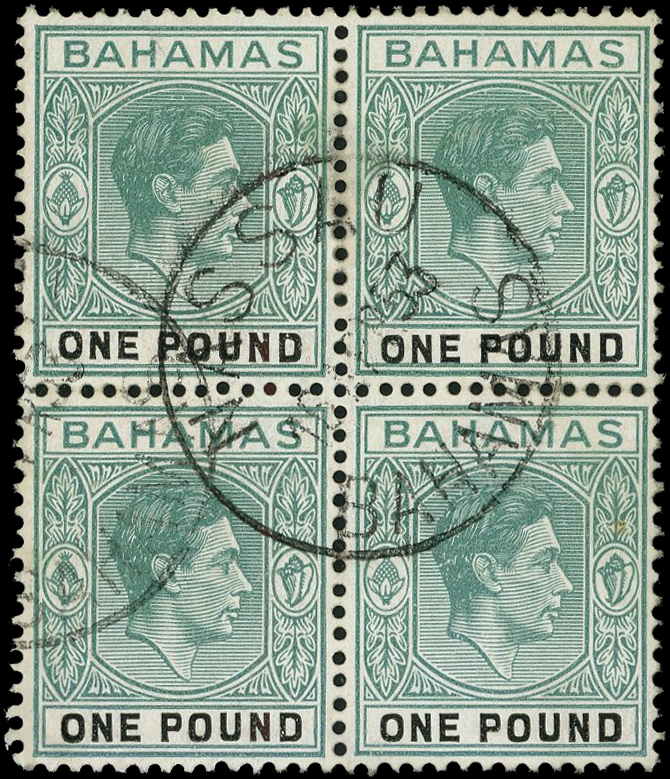 Bahamas SG 157a block used