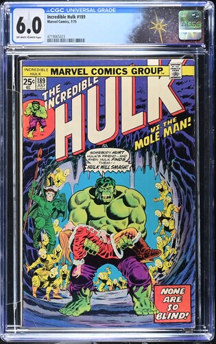 Incredible Hulk #189 CGC 6.0 Len Wein story Herb Trimpe & Joe Staton art (Marvel Comics, 1975) Off-white to white pages