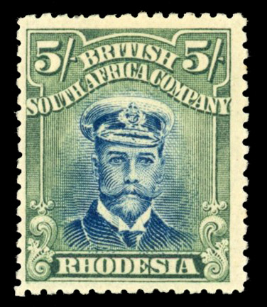Rhodesia SG 255n 1917-20 Admiral 5s Head Die IIIA mint