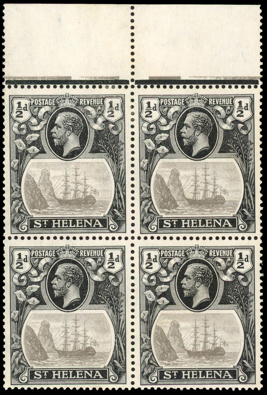 St Helena SG 97e block mint