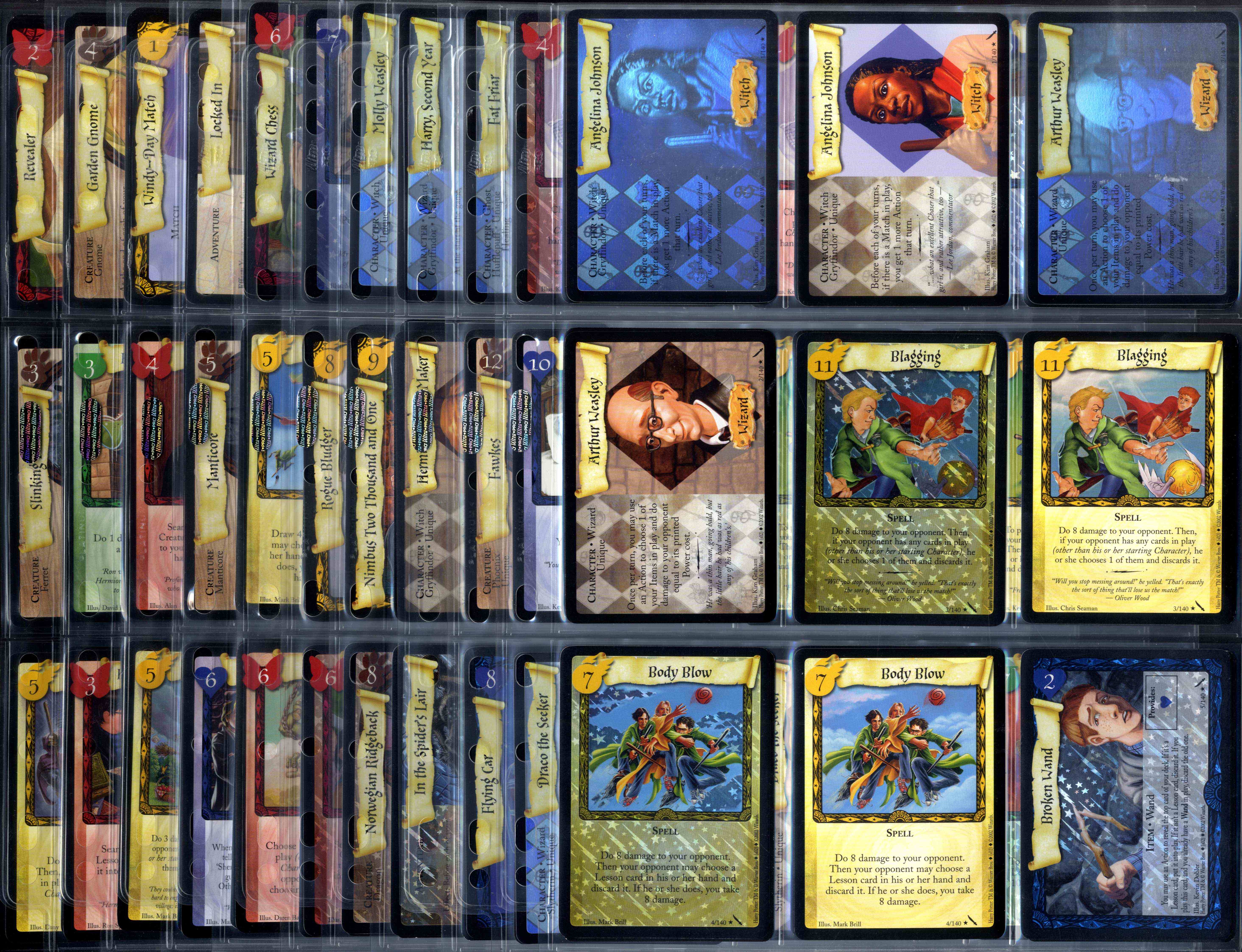 Harry Potter TCG - Complete Chamber of Secrets Master Set 140/140