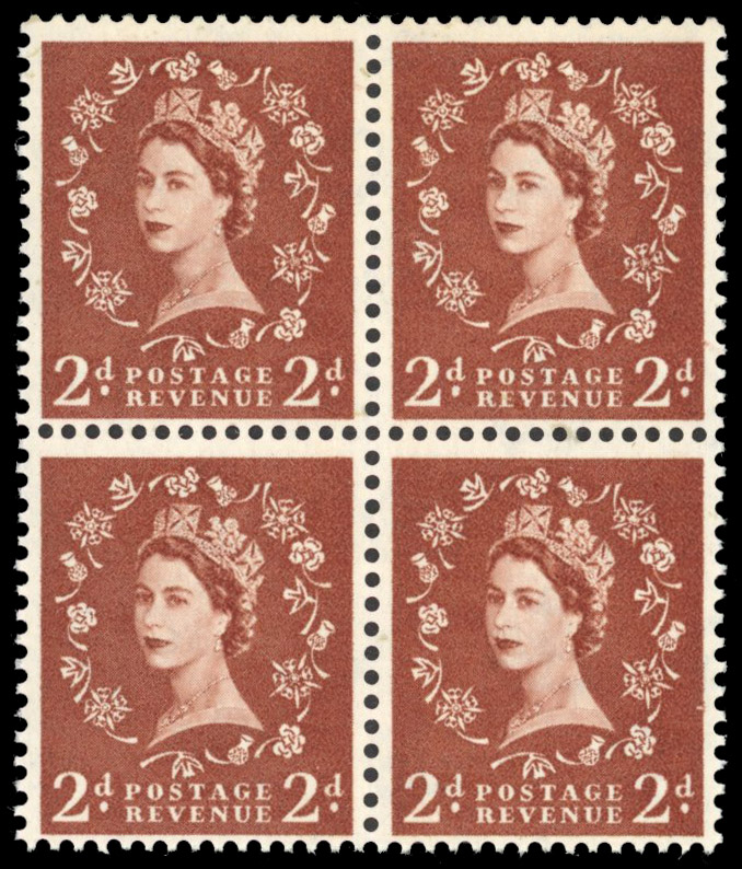 GB 1958 2d Light red brown "Dollis Hill Phosphor Trial", Spec. ST5(3)b