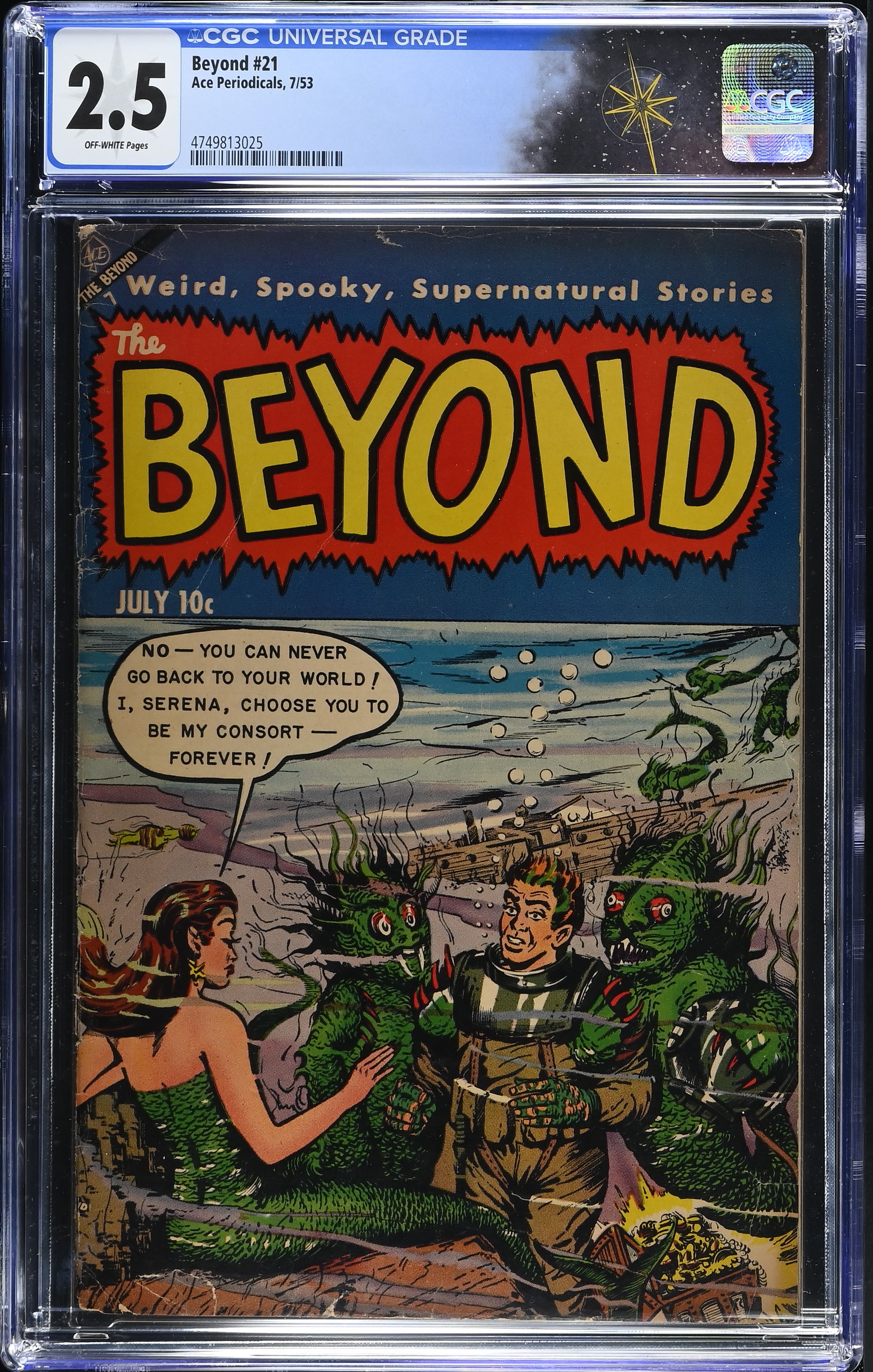 Beyond #21 CGC 2.5 Lou Cameron & Jim McLaughlin Art (Ace Periodicals, 1953) Off-White Pages