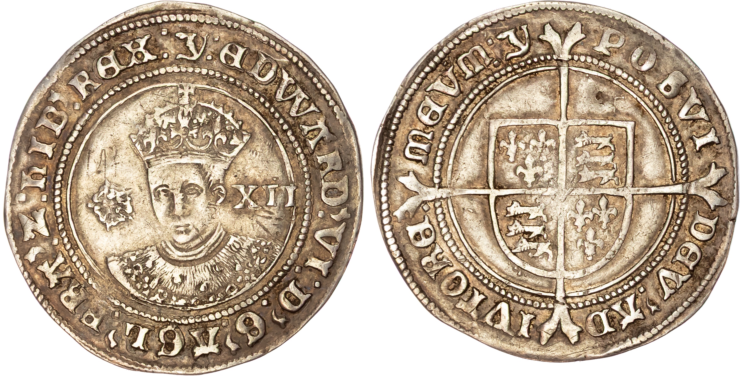 Edward VI (1547-1553) Shilling, 1551, fine silver issue, Tower mint, mintmark y.
