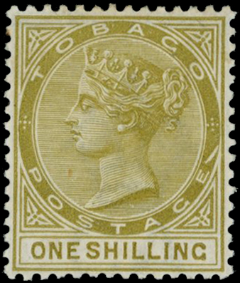 1894 1s olive-yellow showing R1/4 'slash...