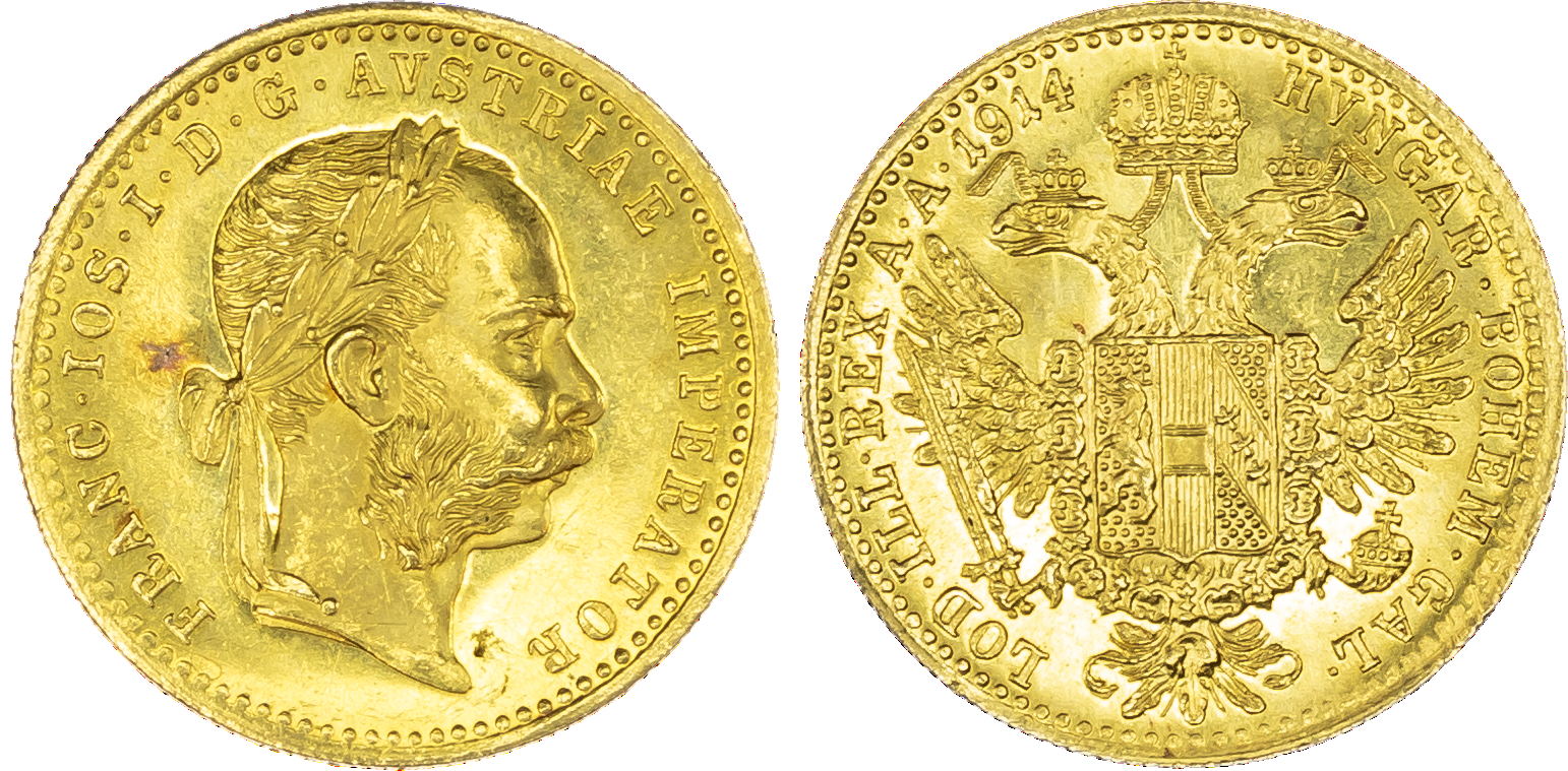 Austria, Franz Josef (1848-1916), gold Ducat, 1914, Vienna, 3.49g (Fr. 493; KM 2267). Uncirculated, lustrous.
