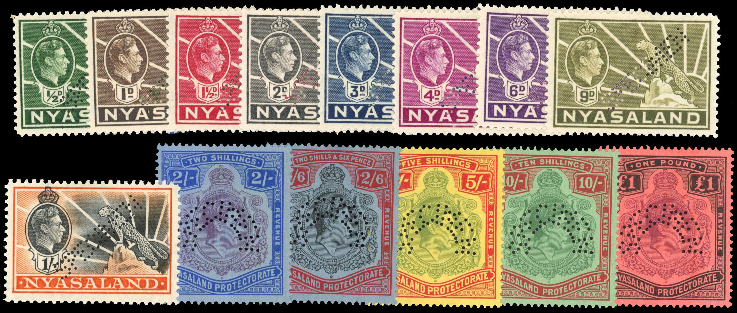 Nyasaland SG 130s/143s Specimens