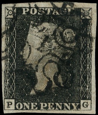 1840 1d Black Pl.1b used (PG) cancelled by a black London No.1....
