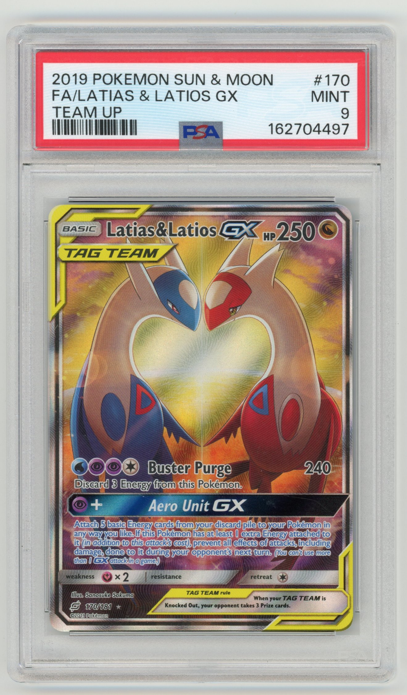 PSA 9 Latias & Latios GX #170 (2019) Team Up