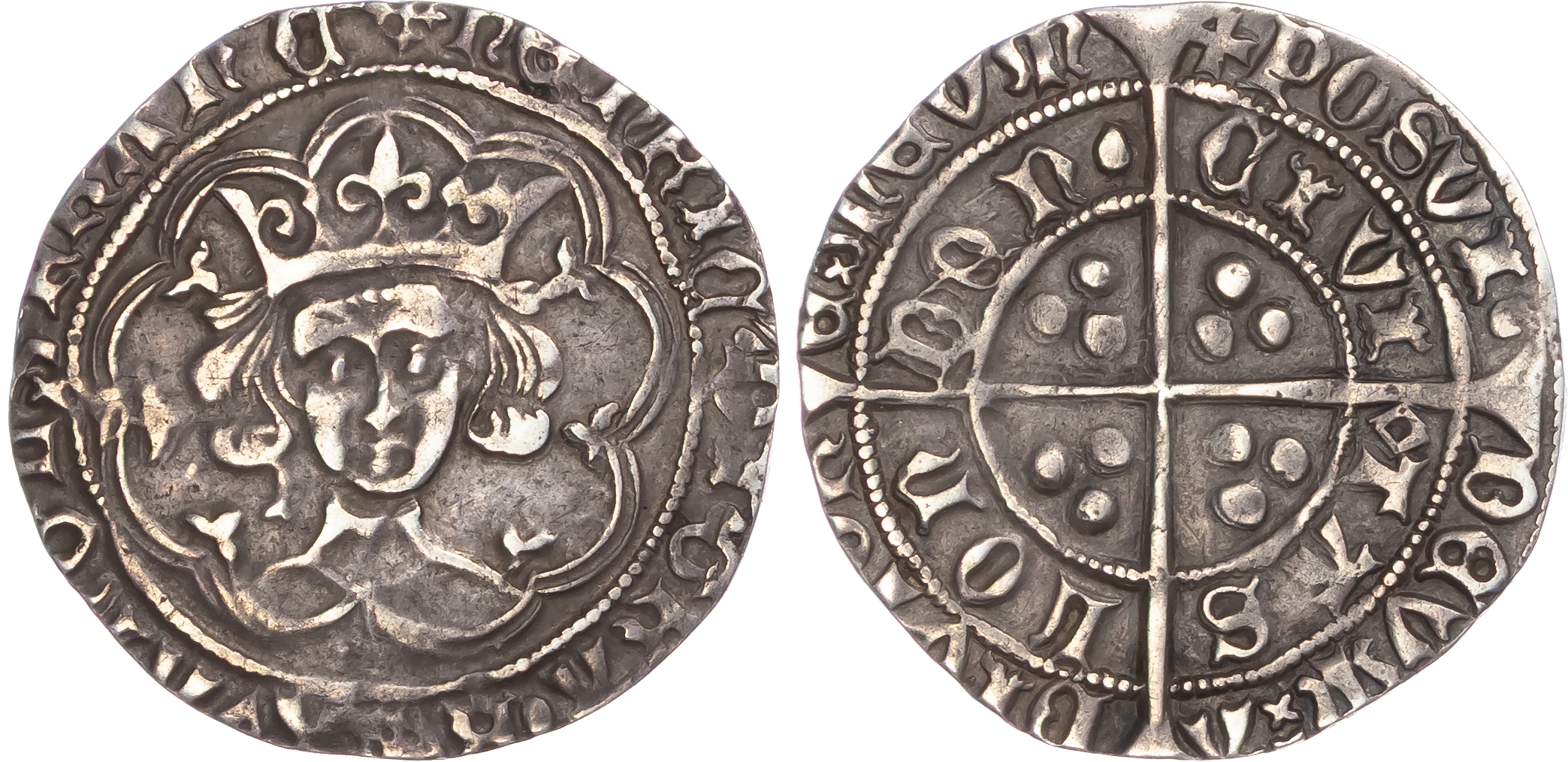 Henry VI (First reign, 1422-1461). AR Groat 3.77gm., 1431-1432/3, Pinecone-mascle issue.