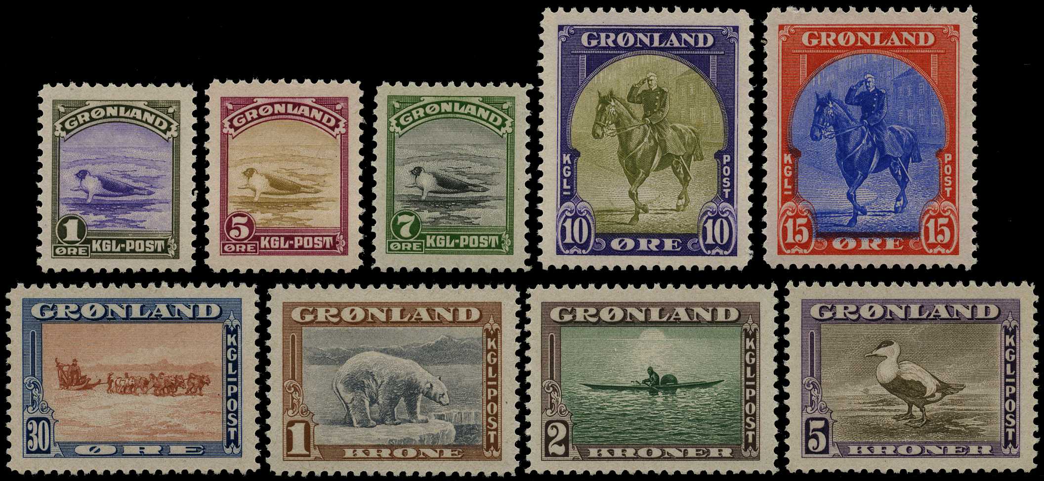 1945 Pictorial's set of nine to 5k brown...