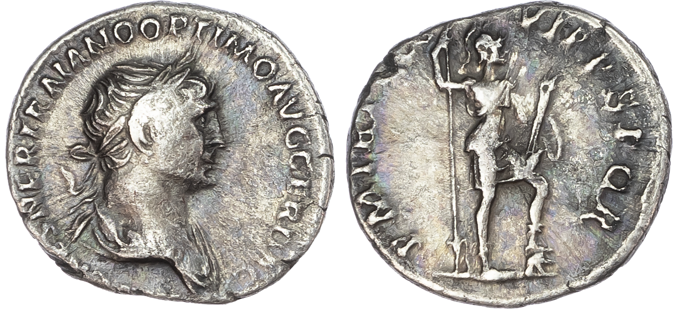 Trajan (AD 98-117) AR Denarius, Rome, AD 114-116, 3.25g.