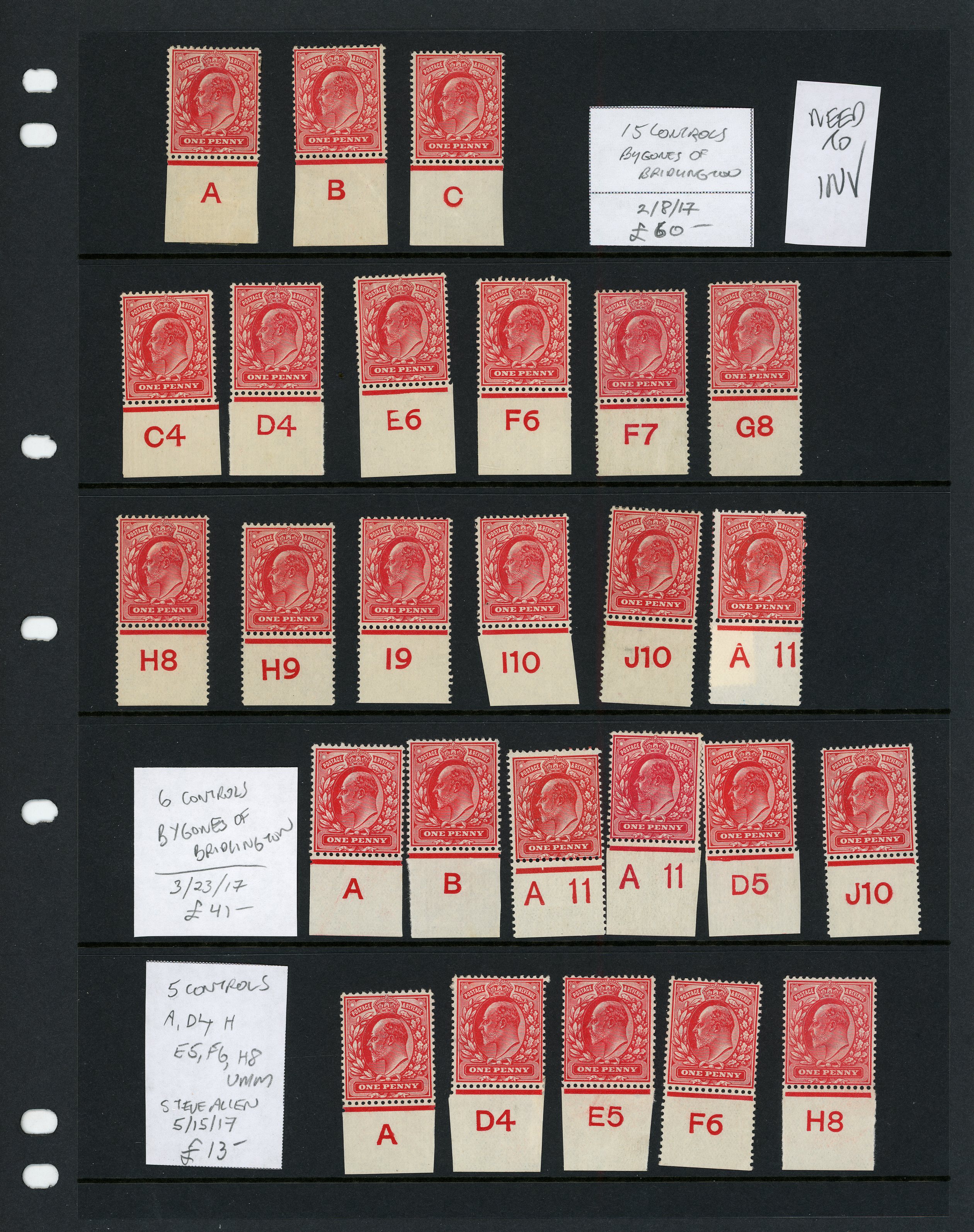1902-26 group of Controls (227, on eight...