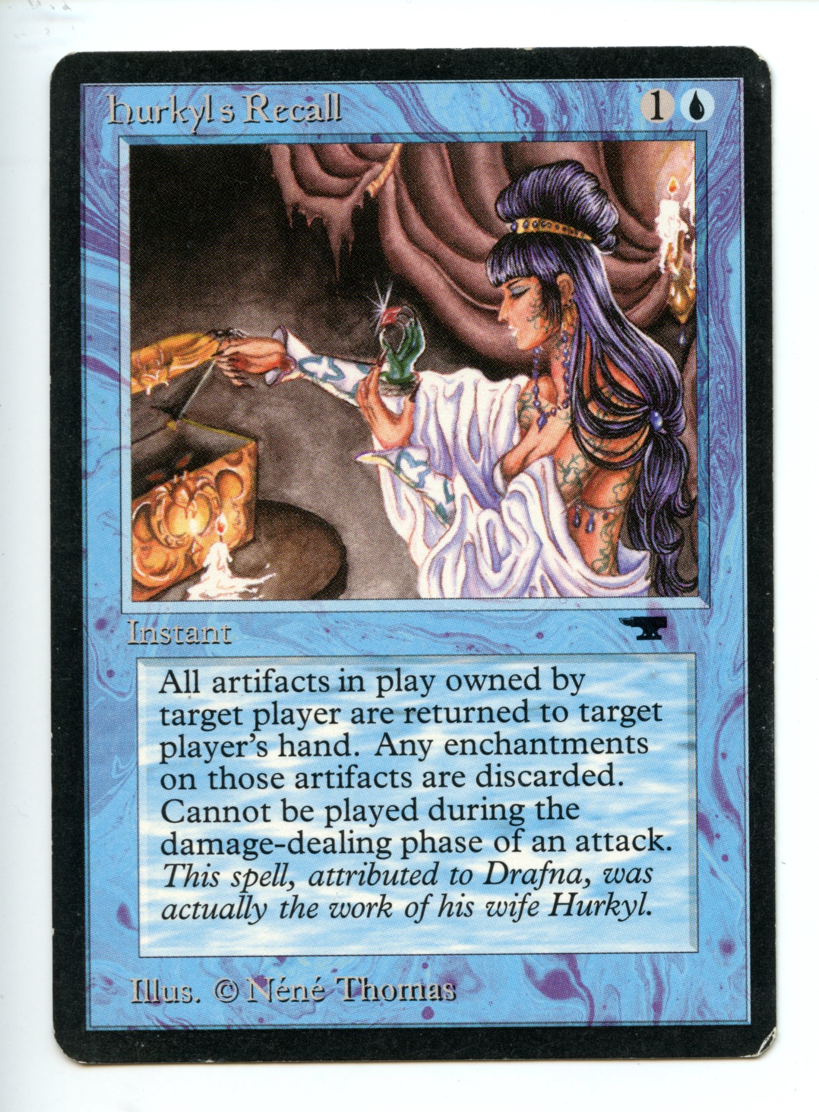 Magic The Gathering - Hurkyl's Recal - Antiquities - Moderately Played Condition 