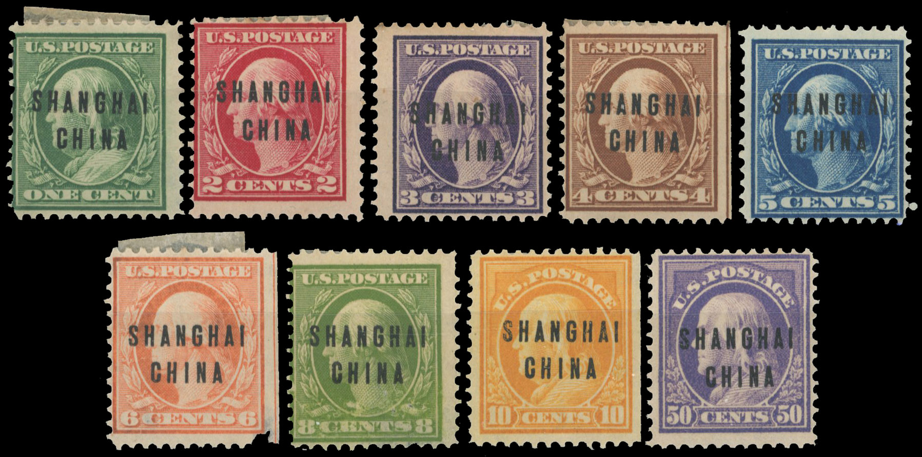 China US Postal Agency unofficial Shanghai China overprints