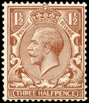 GB 1912-24 Royal Cypher 1½d brown mint