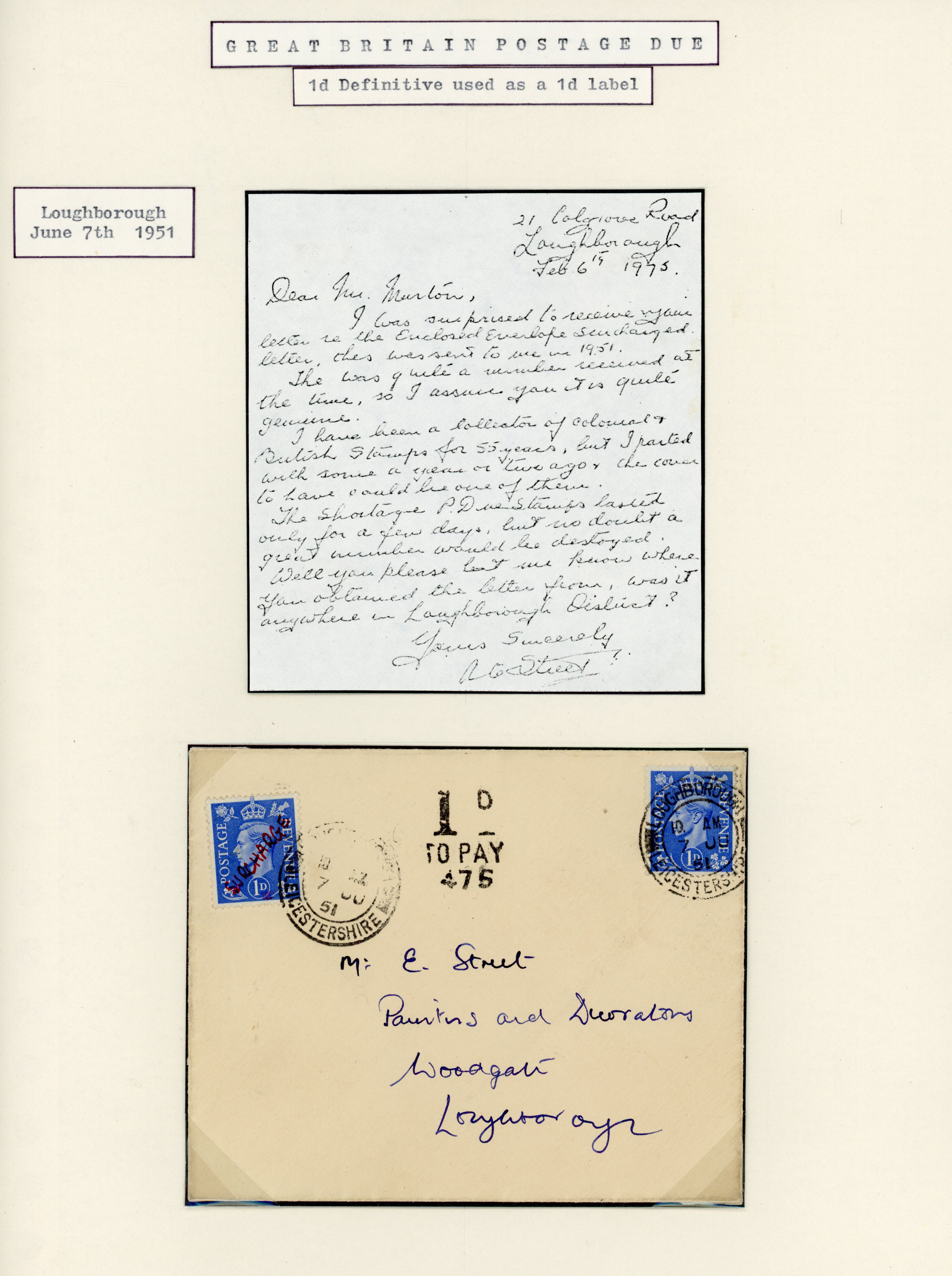 GB 1951 Postage Due cover