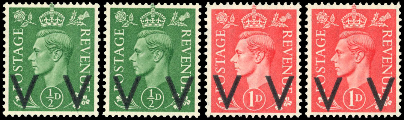 1942-43 Private essays for Victory overprint