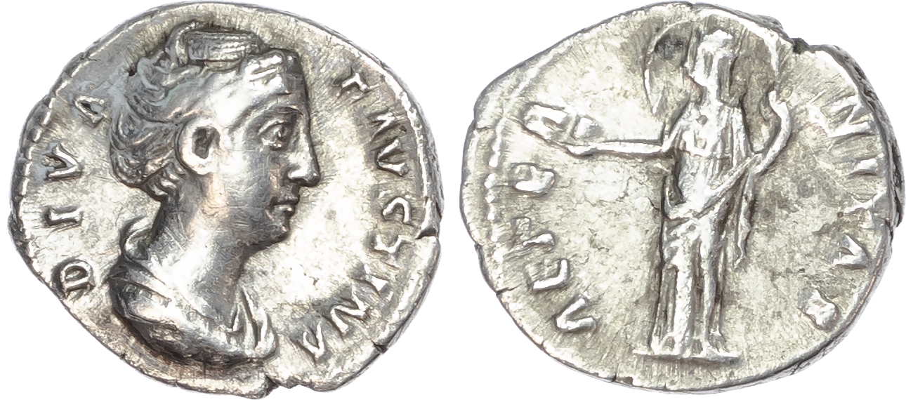 Diva Faustina Senior (d. AD 140/1) AR Denarius, Rome, 2.95g. 