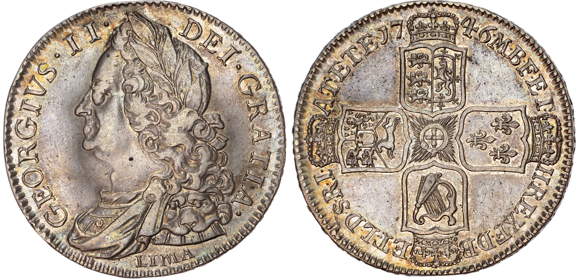 George II (1727-1746), Halfcrown, 1746, LIMA