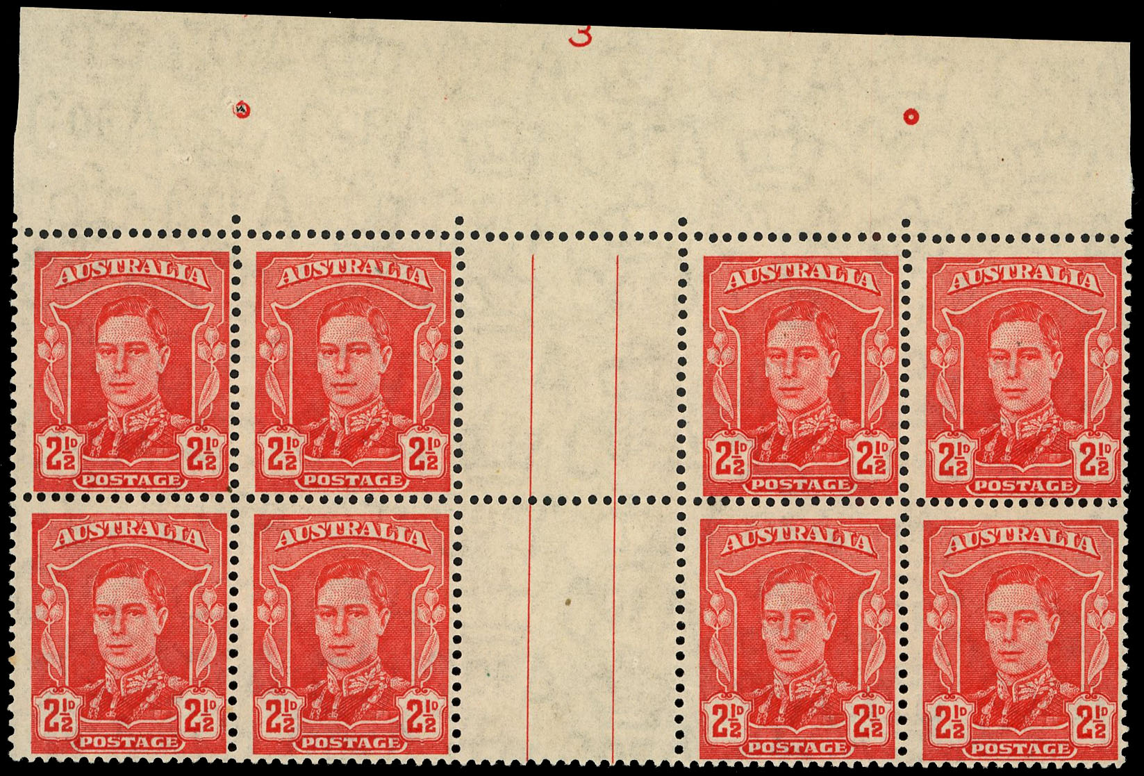 Australia SG 206 Plate 3 block mint