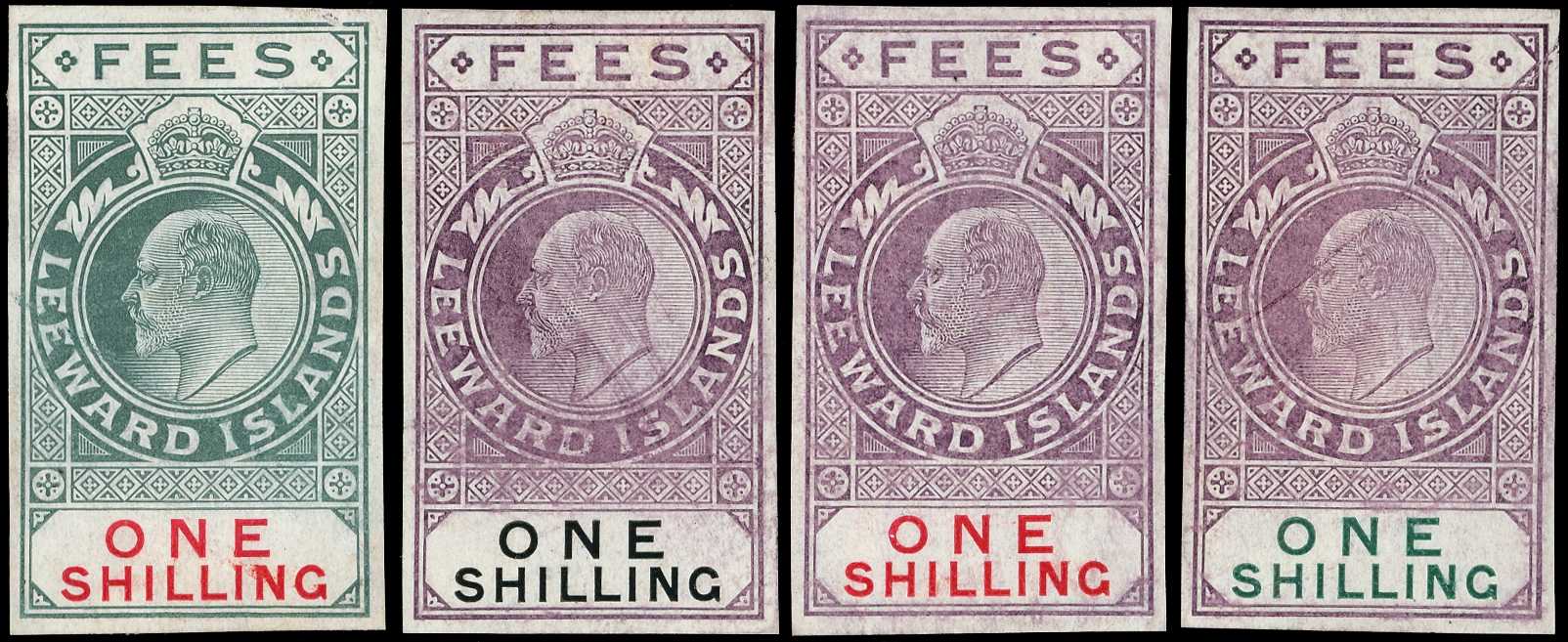 Fees: 1902 Imperforate colour trials...