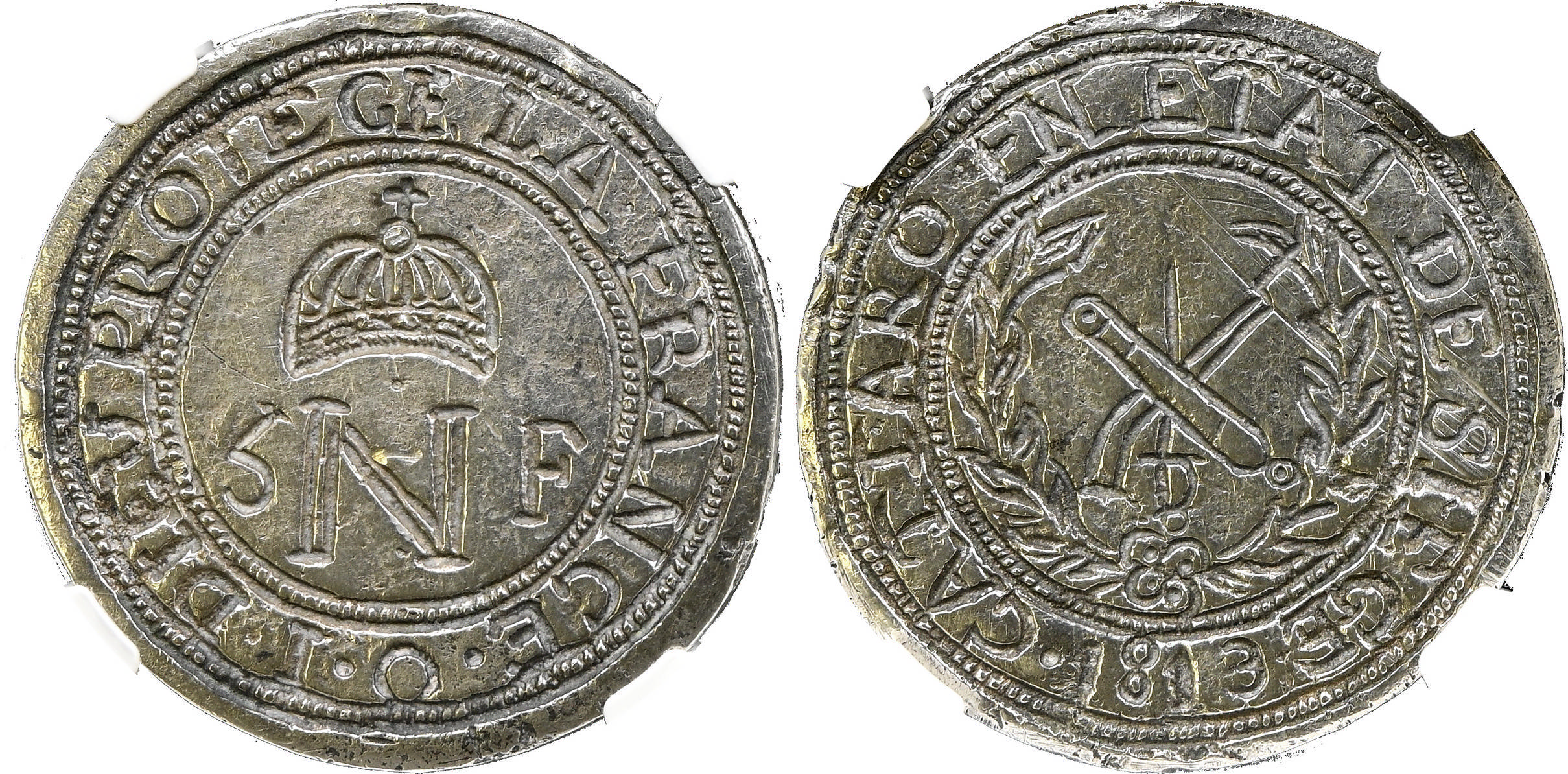 Montenegro, Siege of Cattaro (Kotor), silver 5 Francs - AU Details