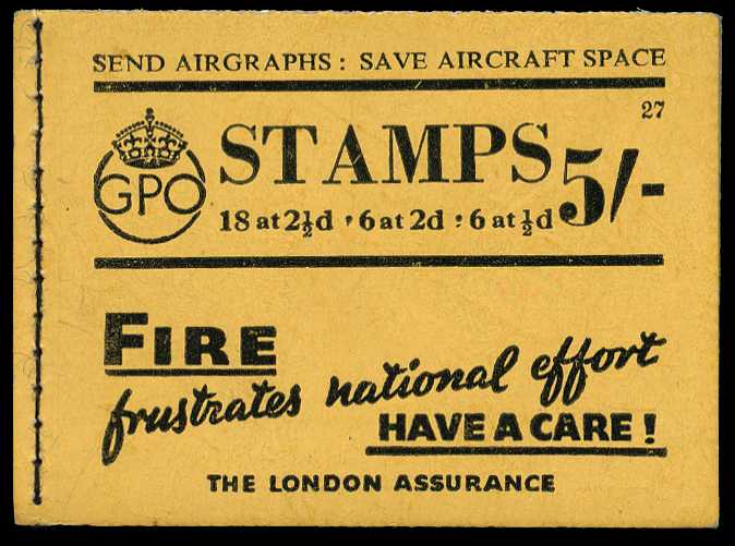 1943 (January) 5/- booklet (#27), very good...