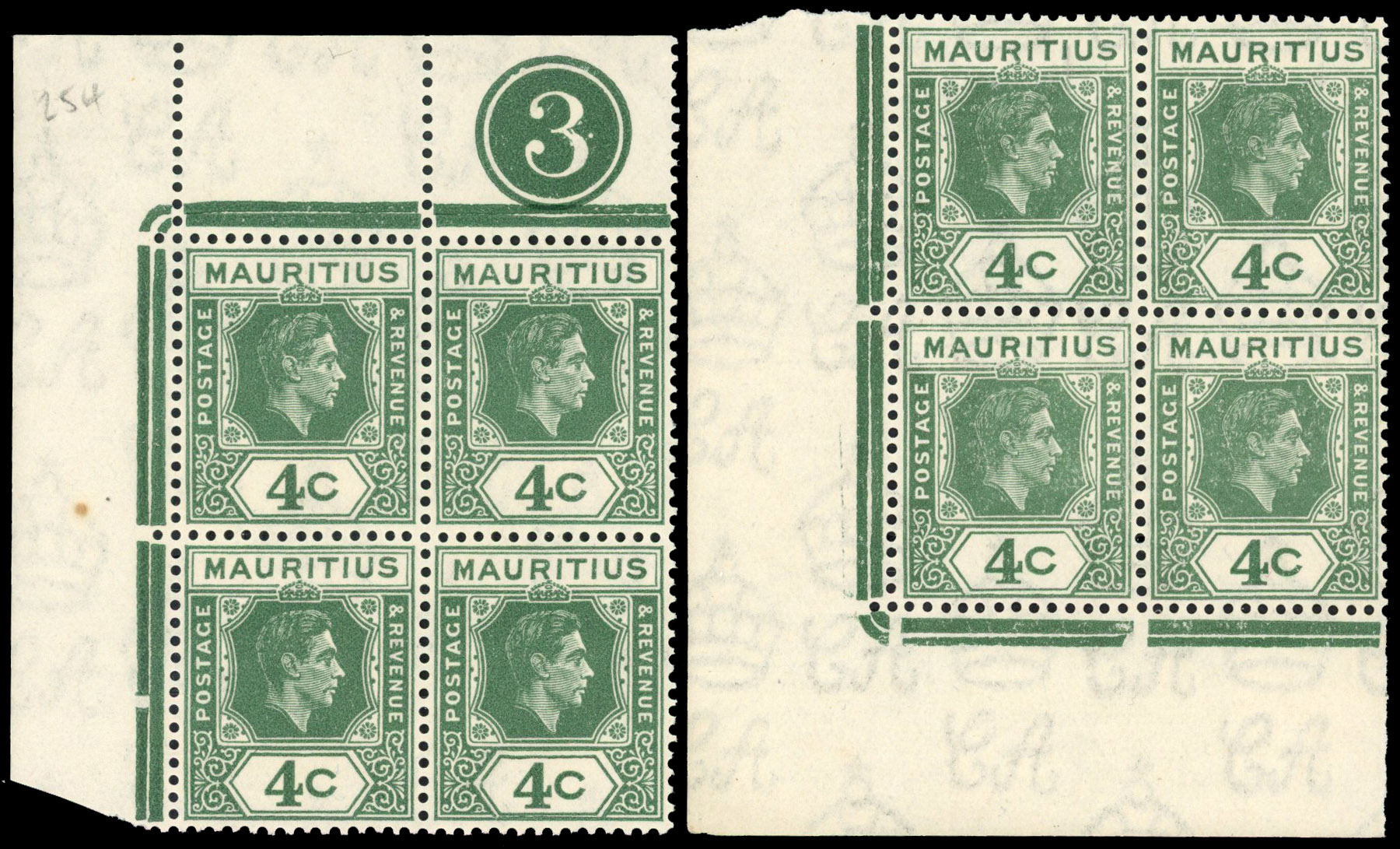 Mauritius SG 254/cc blocks mint