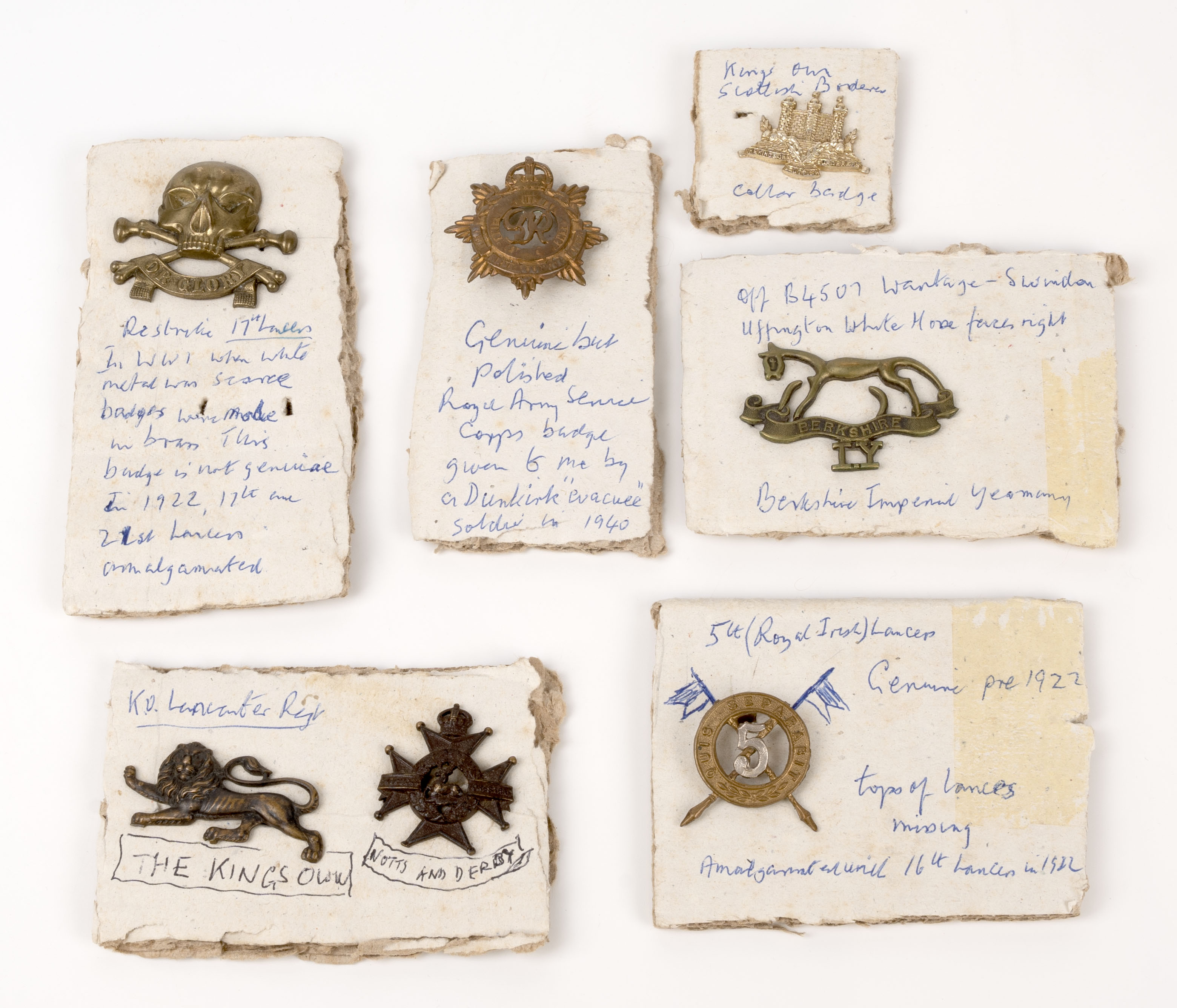 British Cap Badges and Shoulder Titles, (30 items)