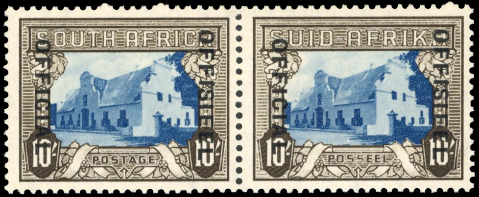 South Africa SG O29 1940 10/-pair mint