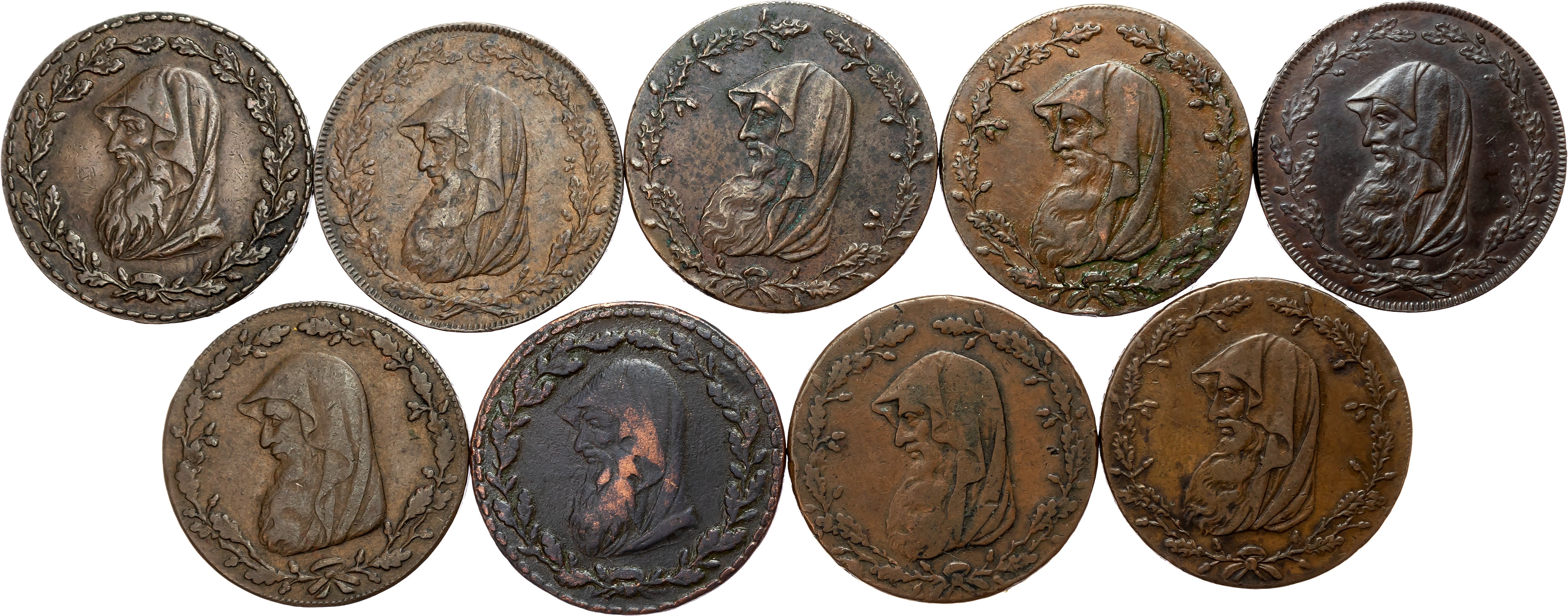 Anglesey . Amlwch , Parys Mine Co, Halfpence (8), 1789 (4), 13.28gm., (DH 369); 14.26gm. (DH 371); 12.50gm., (DH 372); 1 …