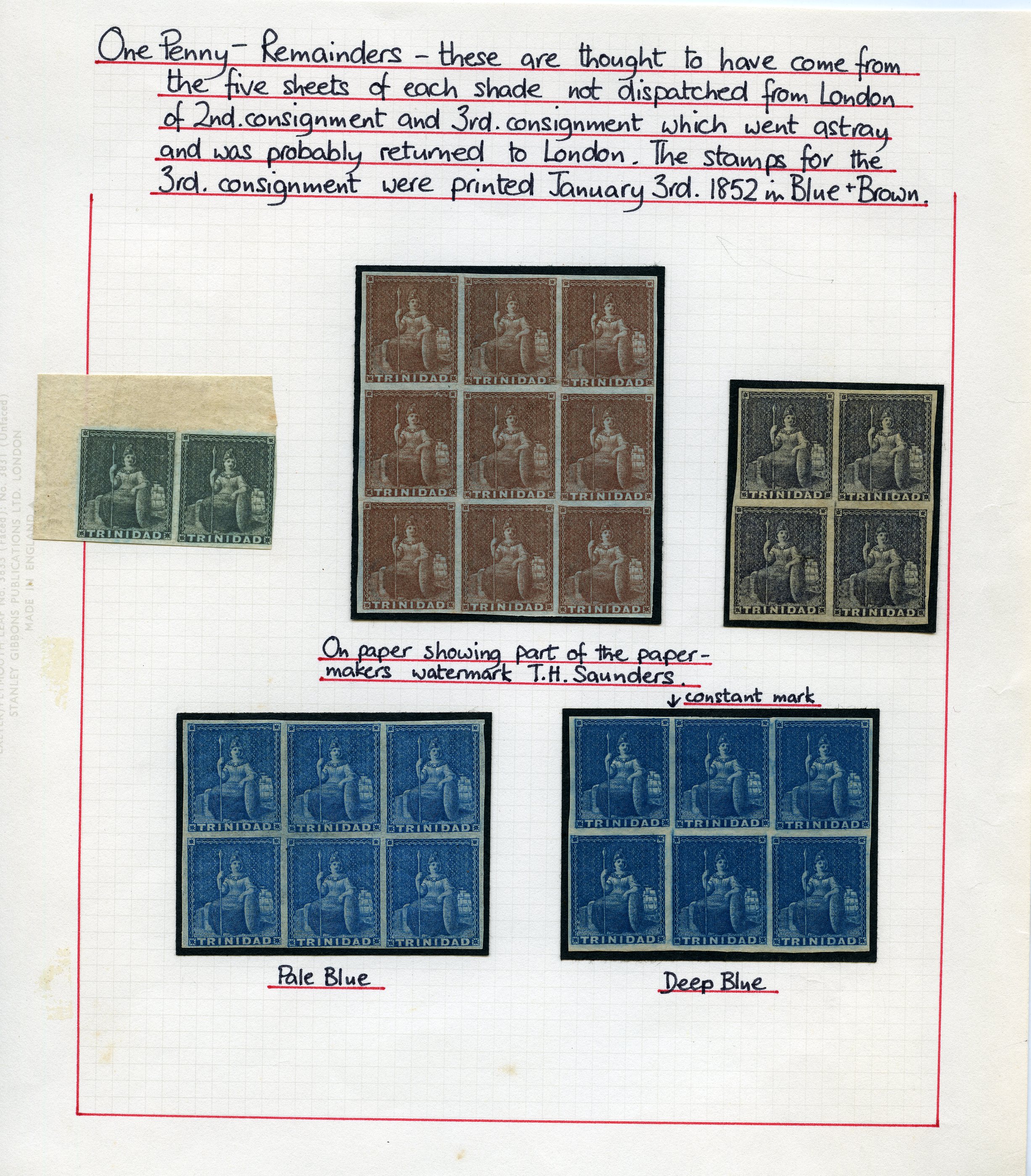 1851-1854 Selection of imperf Britannia...