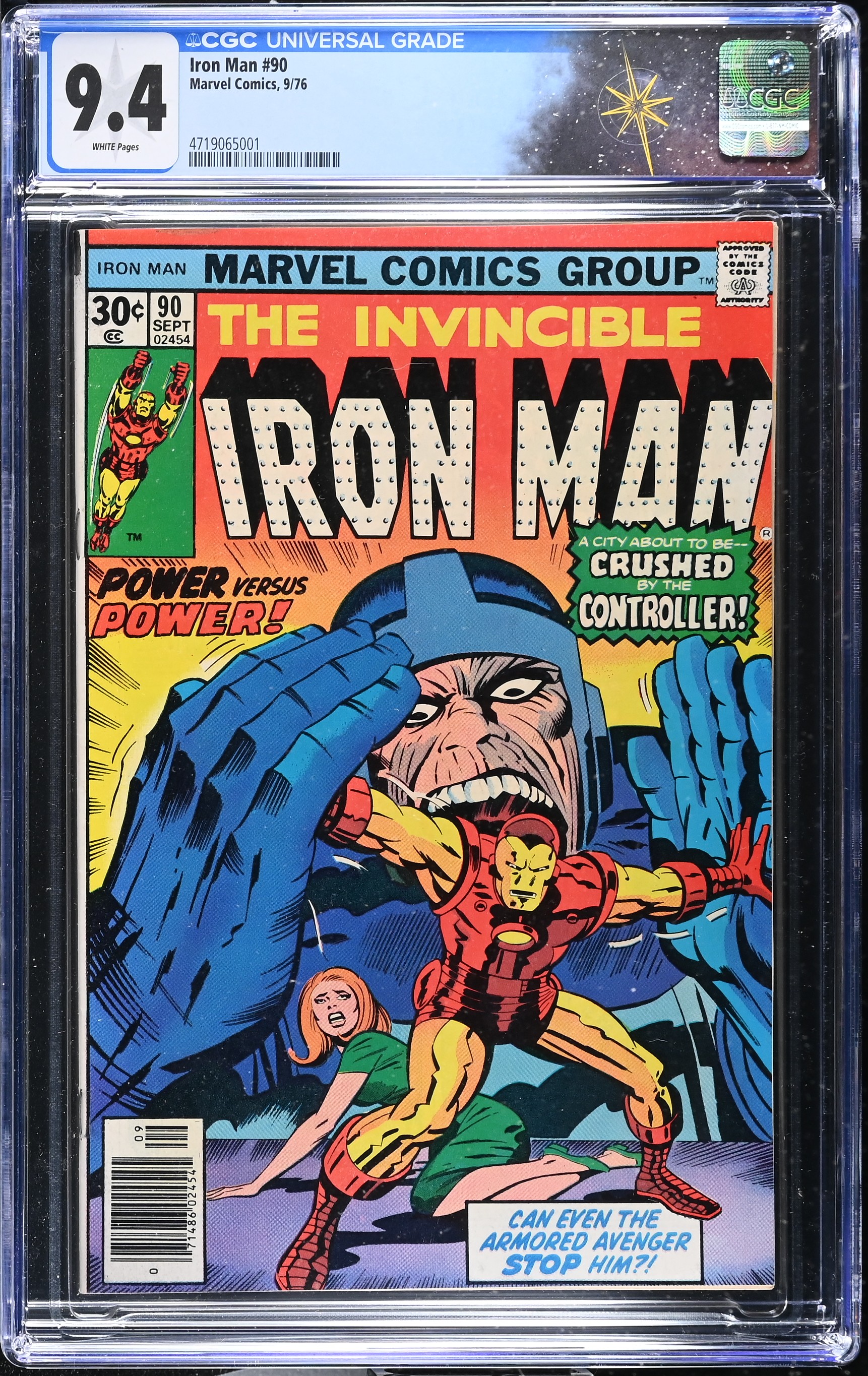 Iron Man #90 CGC 9.4 "When Calls the Controller!" (Marvel Comics, 1976) White Pages