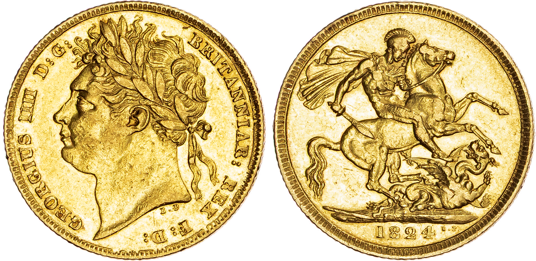George IV (1820-1830), AV Sovereign, 1824.