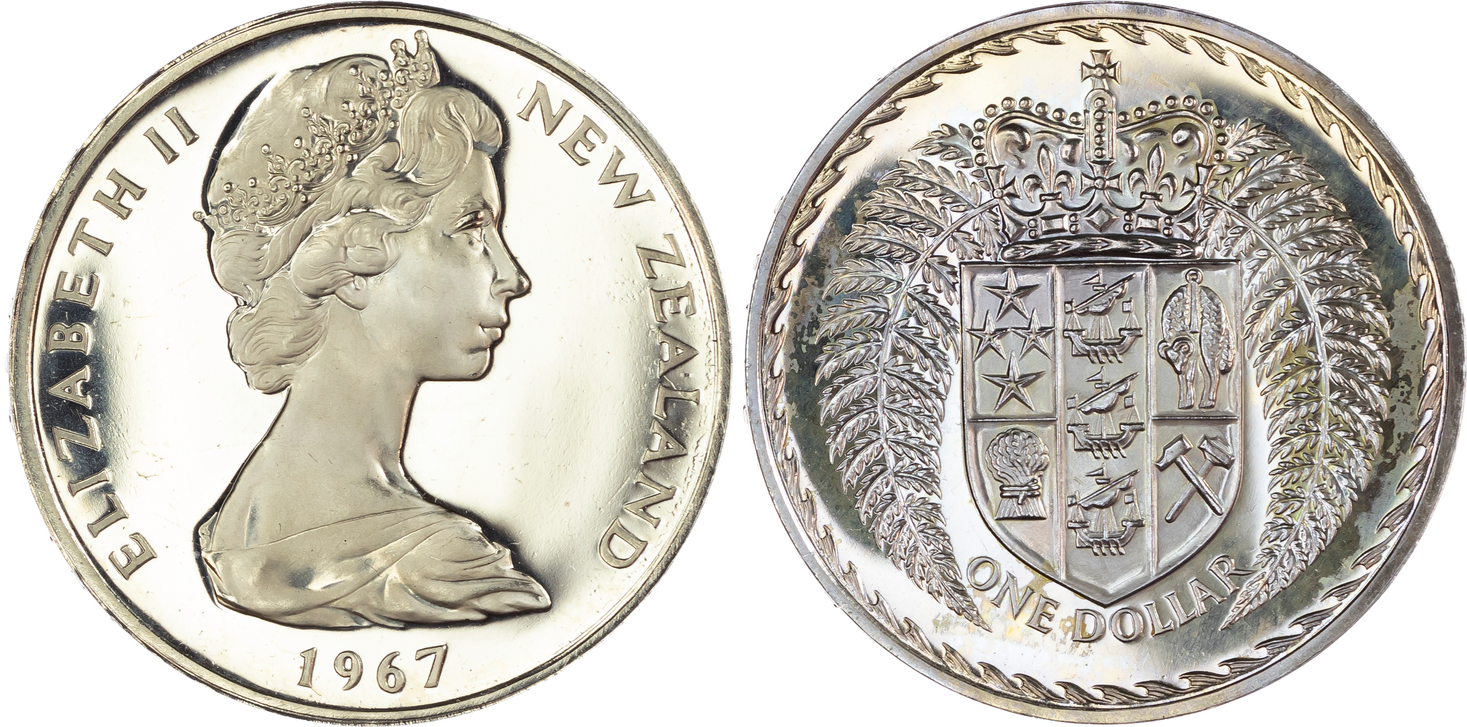 New Zealand, Elizabeth II (1952-2022), First Decimal Proof Set (7), 1967