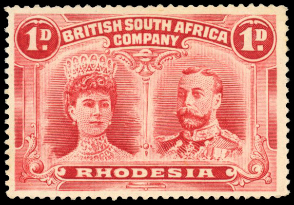 † 1d carmine perf 15 SG 170, position 63 re-entry mint