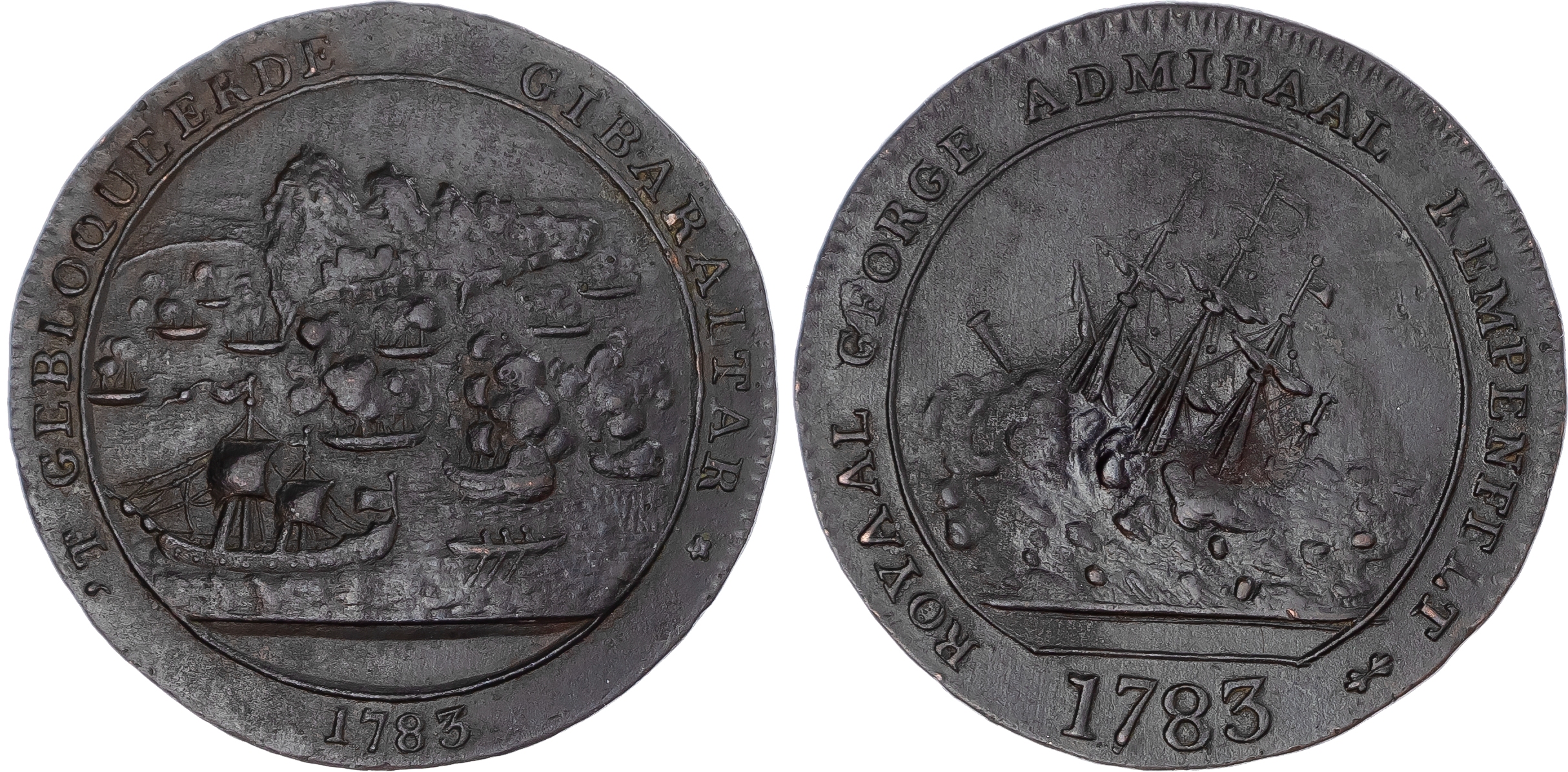 Gibraltar, British Overseas Territory. Blockade of Gibraltar Æ Medal.