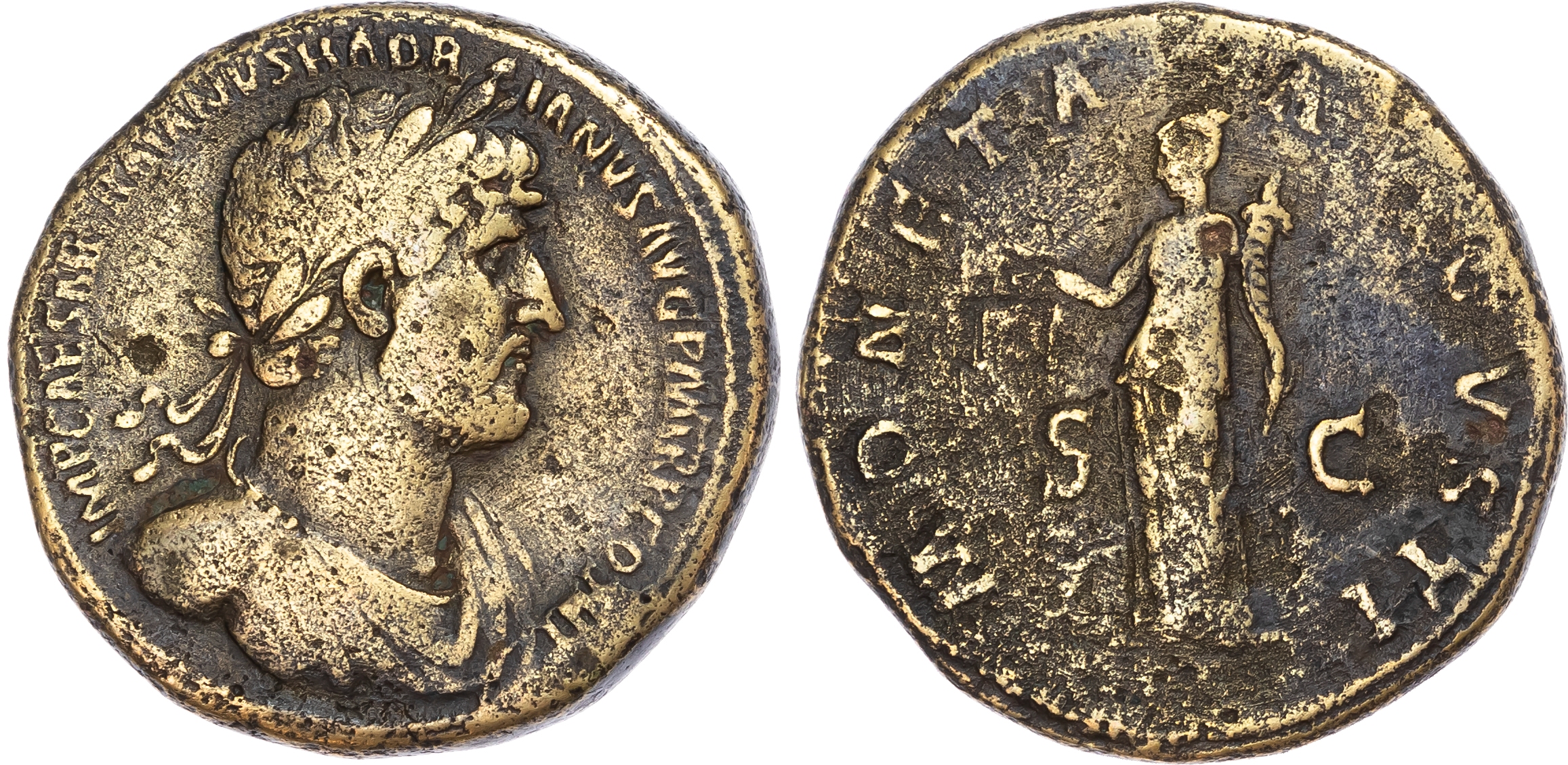 Hadrian (AD 117-138) AE Sestertius, Rome, AD 119-123, 26.26g.