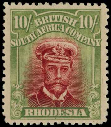 1917-20 10/- Head Die IIIA, perf 14. Large...