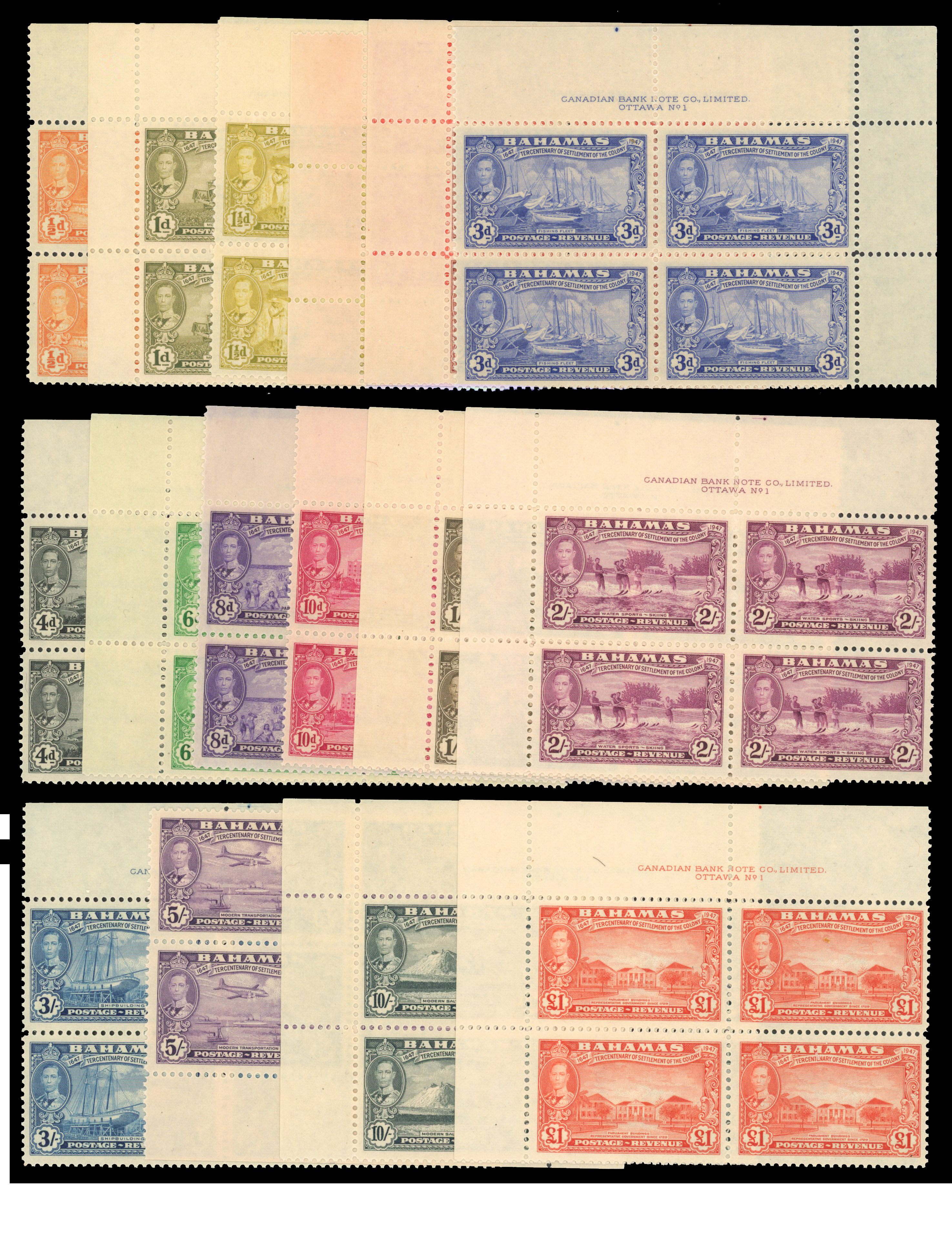 Bahamas SG 178-193 blocks mint