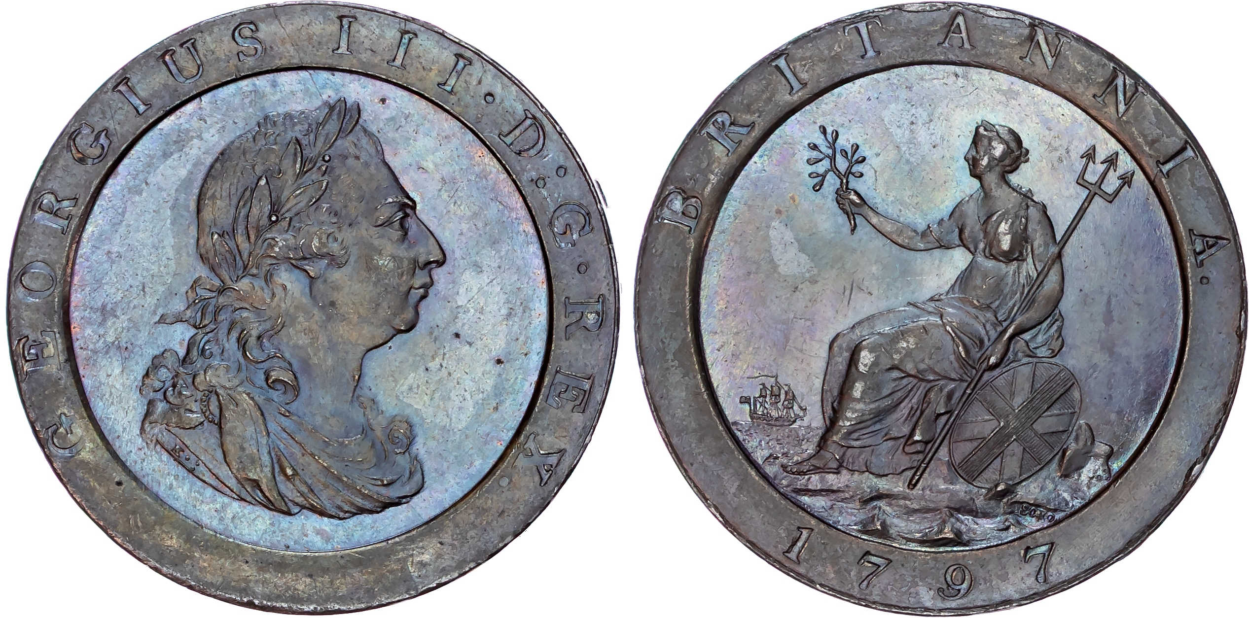 George III (1760-1820), Copper Proof Penny, 1797.