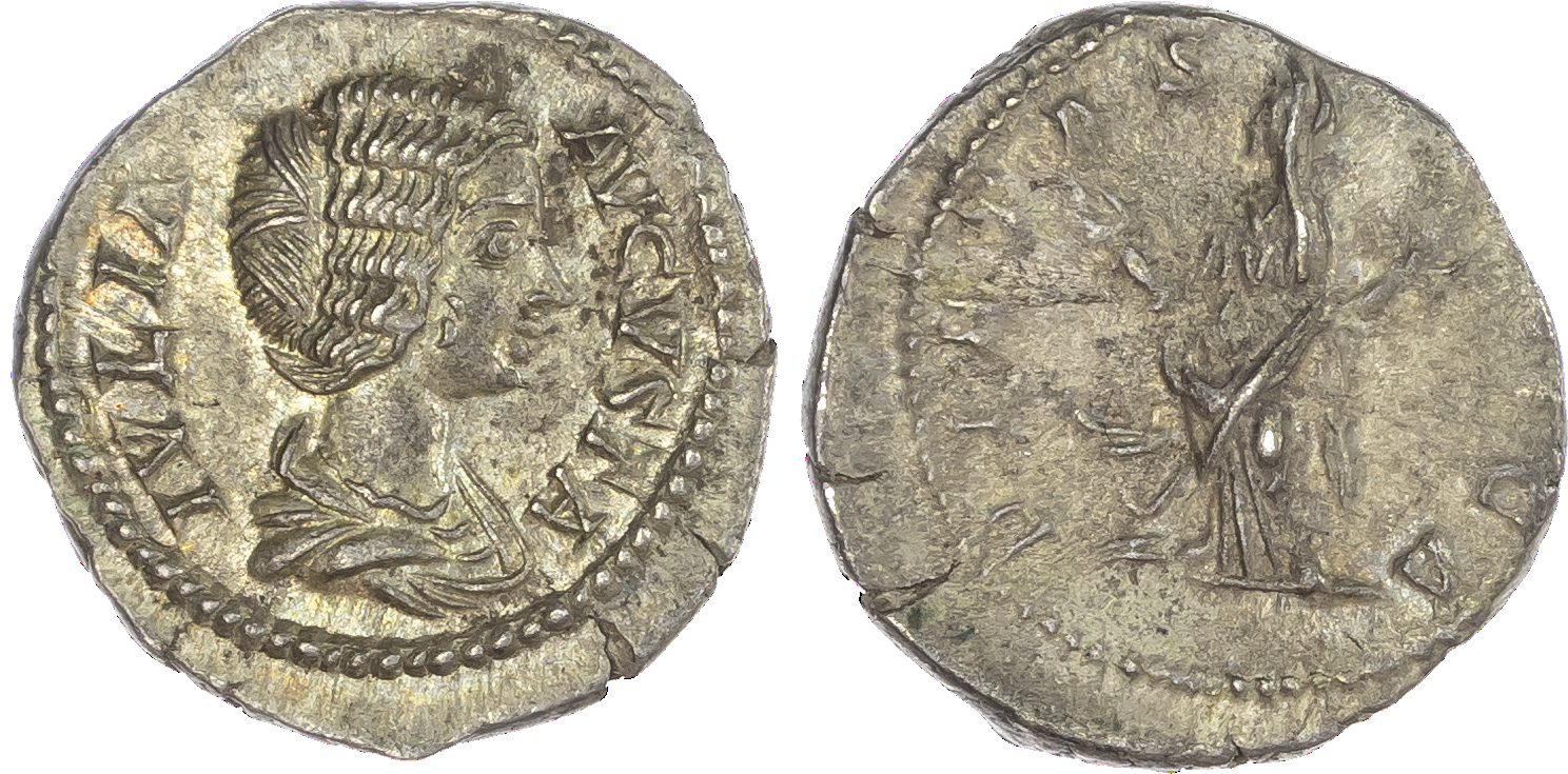 Julia Domna (AD 193-217) AR Denarius, Rome, AD 196-211, 3.26g. IVLIA AVGVSTA, draped bust of Julia Domna facing right. Rev.