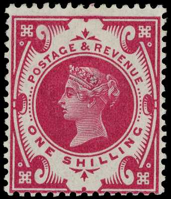 1899 1/- Colour Trial in crimson on...