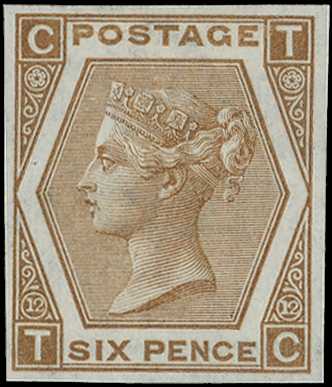 1872 6d pale chestnut Plate 12 (TC)...