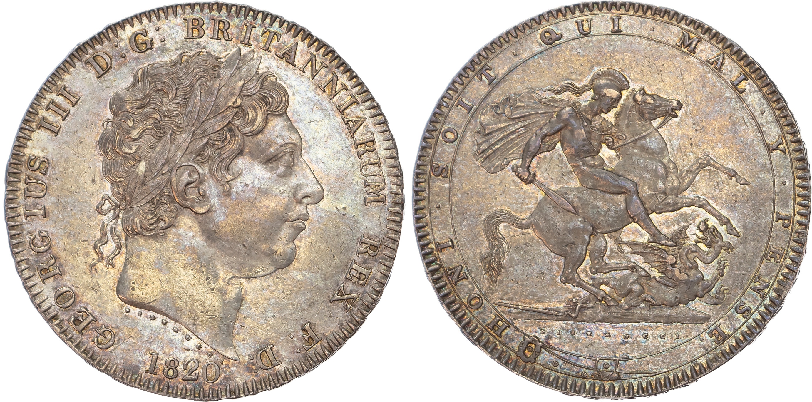 George III (1760-1820), Crown, 1820 LX
