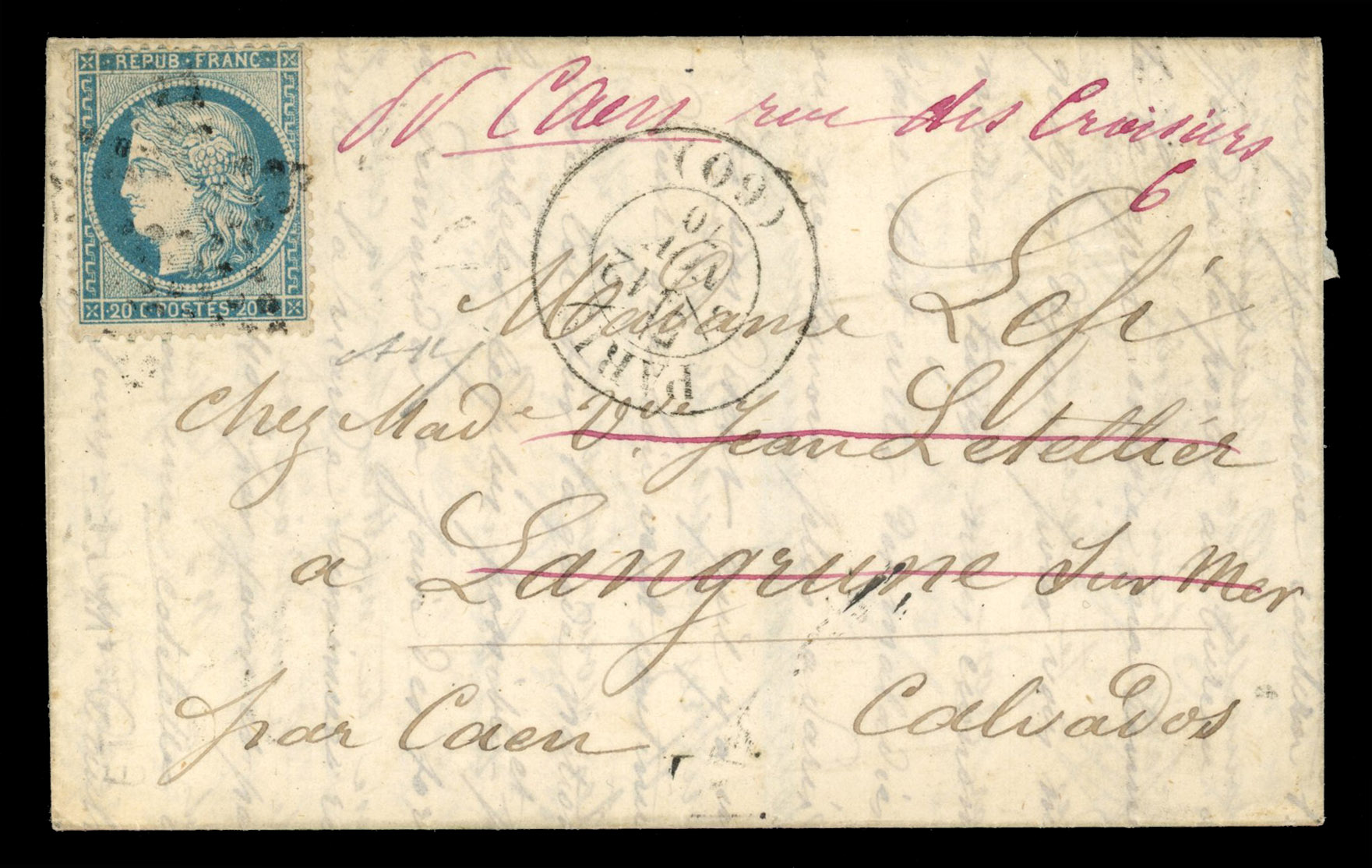 France 1870 (12 Nov) entire to Luc Sur Mer by ballon monte
